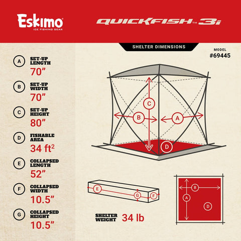 Eskimo 69445 Insulated  Pop Up Ice Shelter